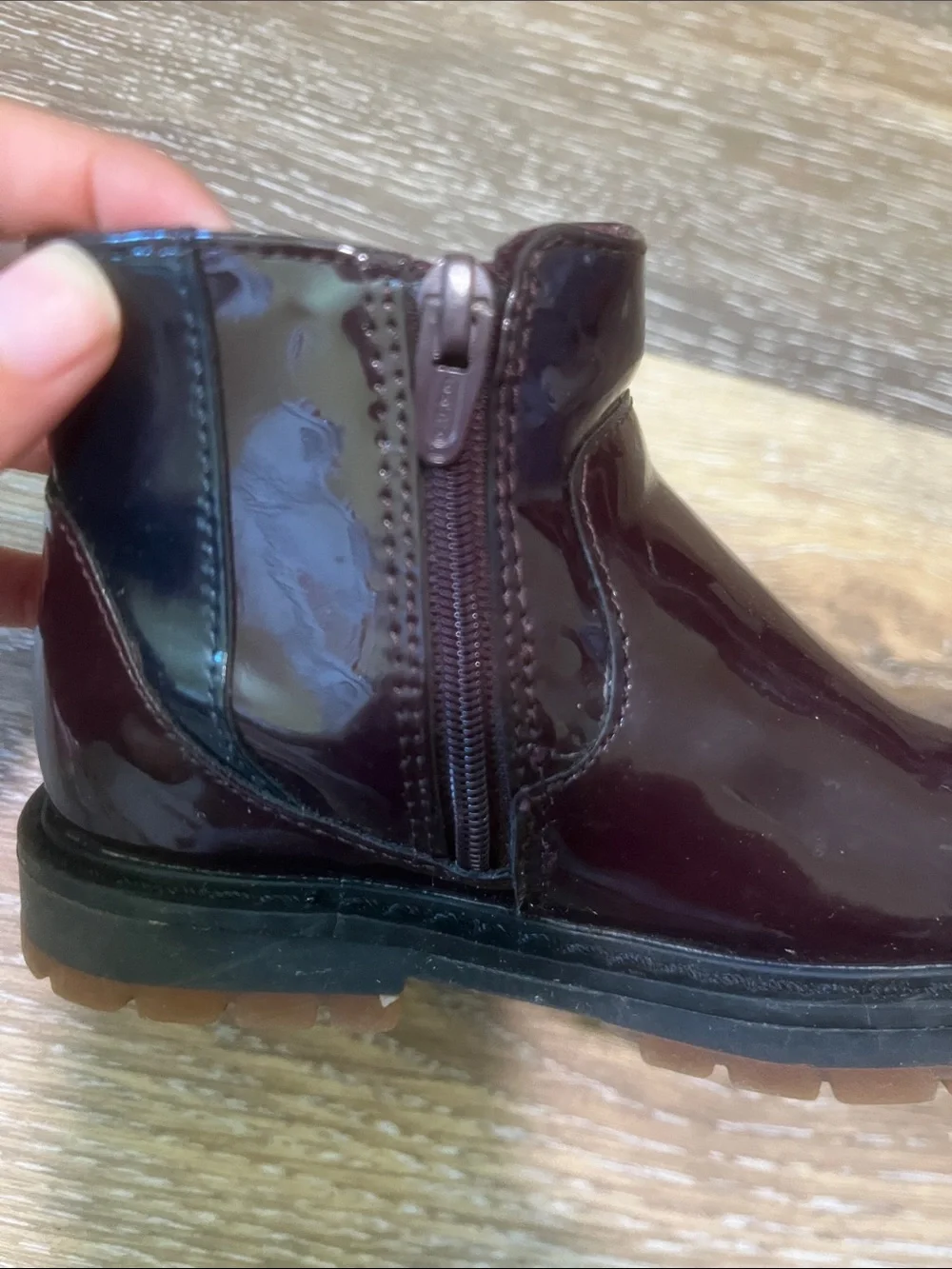 Zara Kids Wine Patent Ankle Boots